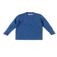 Slatki topli pulover s dugim rukavima, topli džemper s okruglim vratom za malu djecu, pleteni džemperi u bijeloj boji