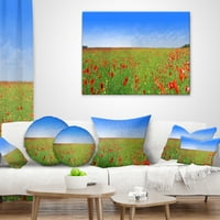 DesignArt Poppy Liadow Panorama - Jastuk za bacanje s tiskanom pejzažom - 18x18