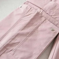 Ružičasti slatki hladni kombinezon, ženske ljetne Ležerne hlače tankog stila visokog struka, široke i široke hlače, Ženske Ležerne