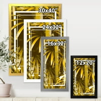 DesignArt 'tropski listovi i žuti bambus' tropski uokvireni umjetnički print