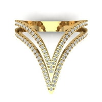 14k sintetički Moissanite dijamantni prsten okruglog reza od žutog zlata, veličina 8
