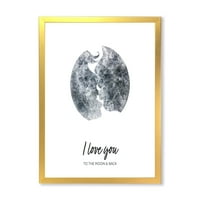 DesignArt 'Poljubac dva ljubavnika u romantičnom obliku mjeseca' Moderni uokvireni umjetnički tisak
