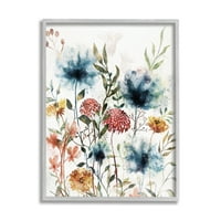 Stupell Industries Modern Flowers Dahlia cvjeta botaničko i cvjetno slikanje siva uokvirena umjetnička print zidna umjetnost