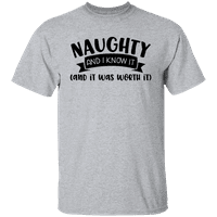 Grafička Amerika smiješna svečana blagdanska božićna citat Naughty i znam da je to vrijedilo muške grafičke majice