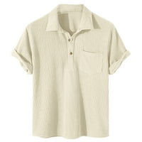 Košulje za muškarce casual jednobojna Karirana Majica a-list bluza s odbijenim ovratnikom košulje kratkih rukava bluza