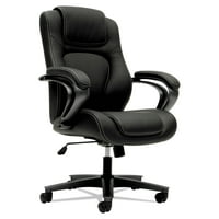 Izvršna stolica serije Ach s visokim naslonom, može izdržati do 1 kg, crno sjedalo, crni naslon, baza od sivog željeza