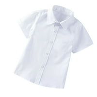 Rasprodaja, majica za dječake u školskoj uniformi, Oksfordska košulja s kratkim rukavima, bijela, veličine od 2 do 18 godina