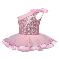 Dodaci / dječja Tutu haljina s mašnom na jedno rame za djevojčice s šljokicama baletni plesni gimnastički Triko