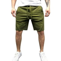 Kratke hlače za trčanje za muške modne sportske casual košarkaške kratke hlače za trčanje zelene 3.80% poliester, 10% Spandeks, 10%