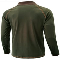 Muška polo majica, bluza s dugim rukavima, vrhovi na kopčanje, pulover koji odbija vlagu, majica s reverom, zelena;