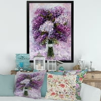DesignArt 'Purple Hyacinth cvjetovi buket' tradicionalni uokvireni umjetnički tisak