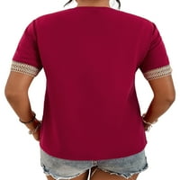 Ženska ljetna majica kratkih rukava majica s kratkim rukavima mekana bluza od tunike svečani pulover Crna majica s kratkim rukavima