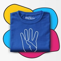 94-1 četverogodišnji ručni znak4. rođendan djeteta 3-inčna pamučna majica kraljevsko plave boje