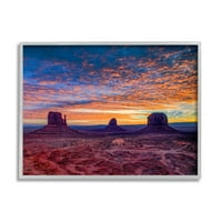 Stupell Industries mesa butts pustinjski kanjon fotografija blistavog narančastog zalaska sunca u sivom okviru umjetnički tisak na