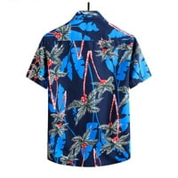 Muški ljetni havajski gornji dio Plus Size s ovratnikom s printom revera modna ležerna košulja kratkih rukava bluza lagane košulje