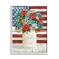 Zastava Stupell Americana svečani buket botaničko i cvjetno slikarstvo umjetnički tisak u bijelom okviru zidna umjetnost