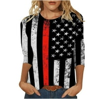 Majice plus veličine za žene, smiješna Majica američke zastave 4. srpnja, domoljubne majice s printom zvijezda i pruga