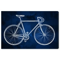 Wynwood Studio Transport Wall Art Canvas Print 'Fixie' Bicikli - plava, bijela