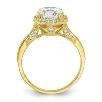 Prsten od žutog zlata s kubičnim cirkonijem od primarnog karatnog zlata