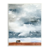 ; Udaljena seoska Vikendica teški oblaci slikanje akvarelom slika bez okvira umjetnički tisak zidna umjetnost, dizajn Jennifer Packston