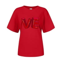 Ljetna bluza Ženska Moda Top za Valentinovo majica s printom Top Ženska Top crvena narančasta
