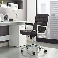 Uredska stolica s visokim naslonom, presvučena vinilom, smeđa