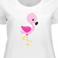 Preslatka Ženska majica Plus veličine sa slatkim Flamingom, dječjim Flamingom, ružičastim flamingom, pticom