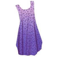 Mini haljine za žene, prsluk bez rukava s okruglim vratom s cvjetnim printom, gradijentna labava haljina