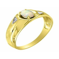 * Jednostavan elegantni prsten s prekrasnim opalom od opala-kamen rođen u listopadu * 14k žuto zlato-pozlaćeno srebro