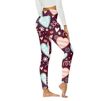 Joga hlače za žene, ženske Ležerne joga hlače s printom, široke ravne duge hlače visokog struka, vinske joga tajice za žene