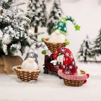 Bezlična lutka Archer s uzorkom snježne pahulje svečani dekor dizajn košarice bezlični patuljci lutka starac za Božić
