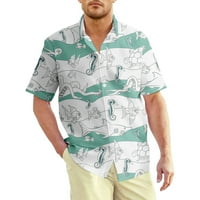 Ležerna košulja za plažu Muška košulja za odmor u podvodnom svijetu široka košulja kratkih rukava 3 inča