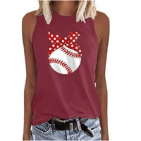 Majice za Bejzbol za mame, Ženske majice bez rukava s okruglim vratom, ljetna bluza s naramenicama s printom slova, poklon za Majčin