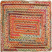 Ručno tkani tepih od jute za seosku kuću Višebojni kvadratni metar