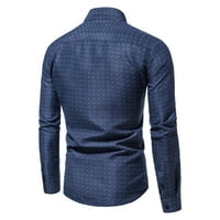 Moderna muška odjeća s grafičkim printom henleigh košulja dugih rukava labava Bluza na kopčanje