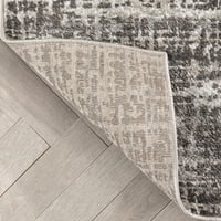 Dobro tkani apstraktni tepih od 3,92 '5,25', eklektični Geometrijski uzorak, Mekana glamurozna hrpa, dizajn u nevolji i moderna paleta