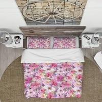 DesignArt 'Cvjetni pokrivač s ružičastim i ljubičastim cvjetovima
