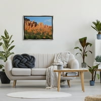 Stupell Desert Canyon Valley nagib pejzažno slikanje sivi plutasti uokvireni umjetnički print zid umjetnosti