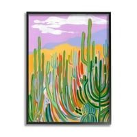 Moderni pustinjski krajolici, biljke Kaktusa, crno uokvireno Slikarstvo, zidni tisak, dizajn Laure Marr