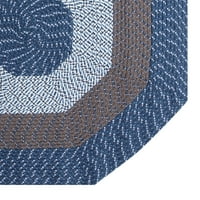 polipropilen, osmerokutni, 72-inčni, šambre prugasti tkani tepih u stilu zemlje