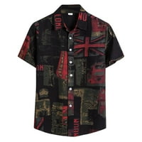 & havajska košulja za muškarce, Muška etnička ležerna havajska majica kratkih rukava s printom bluza majica muške košulje ljetni