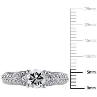 Винтажное zaručnički prsten Miabella s bijelim сапфиром T. G. W., stvorena T. G. W. za žene, težine 1 karat, od čistog srebra