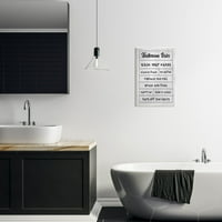 Stupell Industries pravila kupaonice Kontrolni popis grafička umjetnost Umjetnost Umjetnička umjetnost Umjetnička umjetnost, dizajn