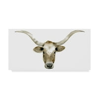 Zaštitni znak likovna umjetnost 'Longhorn Steer II' platno umjetnost od Grace Popp
