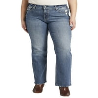 Silver Jeans Co. Ženske plus veličine Suki srednji Rise Slim Bootcut Traperice Veličine struka 12-24