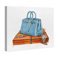 Punway Avenue Fashion i Glam Wall Art Canvas Otisci My Bag Collection III torbice - plava, narančasta