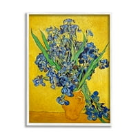 Stupell Industries Vaas Met Irissen Vincent Van Gogh Iris Slikanje cvijeća Slikanje bijele uokvirene umjetničke print zidne umjetnosti,
