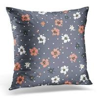 Šarena apstraktna lijepa slatka nježna jastučnica od divljeg cvijeća u modernom sivom i bijelom i ružičastom točkicom Jastučnica