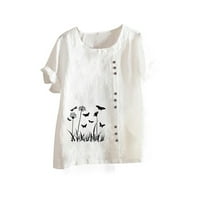 Top-Top, Ženska majica bez rukava, Plus veličina, lumen ispod modne ženske ljetne široke majice s okruglim vratom s printom, ležerna
