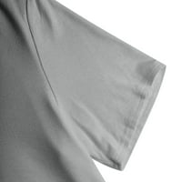 Ženski topovi ženska modna ležerna bluza Plus size jednobojne majice s izrezom u obliku slova u i kratkim rukavima, gornji dio u